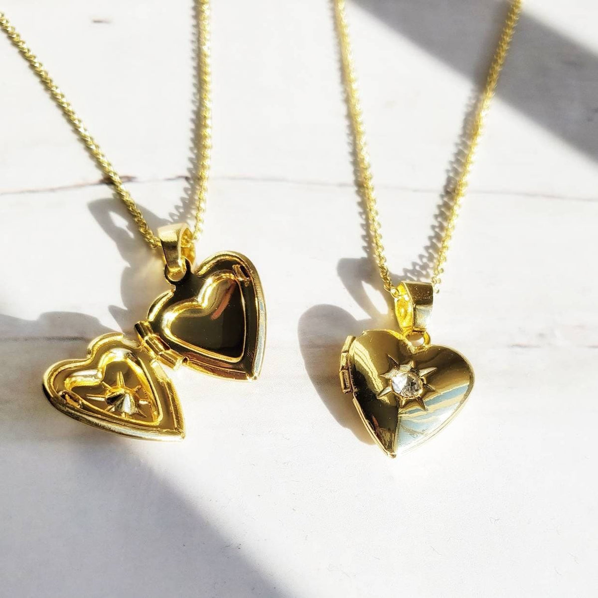 HEART | Adjustable 14K Gold Locket Necklace | Delicate Photo Locket | Valentine&#39;s Day Gift for Her | Best Friend Necklace | Sympathy Gift