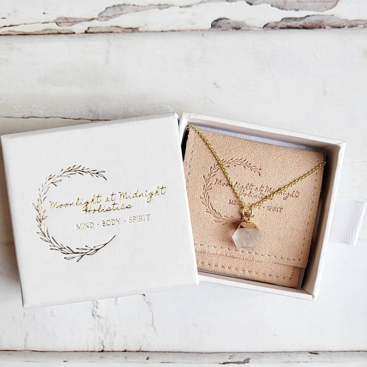 CLEAR QUARTZ | 14K Gold Dainty Gemstone Necklace | Crystal for Clarity, Harmony, Amplification | Delicate, Minimalist Manifestation Necklace