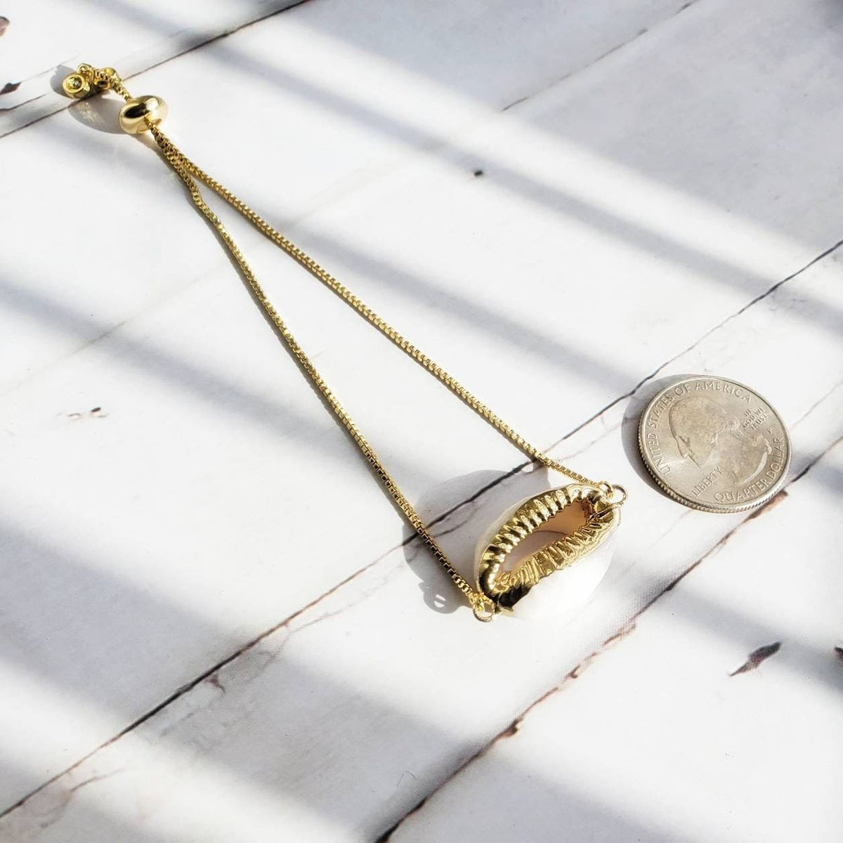 COWRIE | 14K Gold Box Chain Pendant Bracelet | African Cowrie Shell Fertility Jewelry | Gold Mermaid Bracelet | Minimalist Beach Jewelry