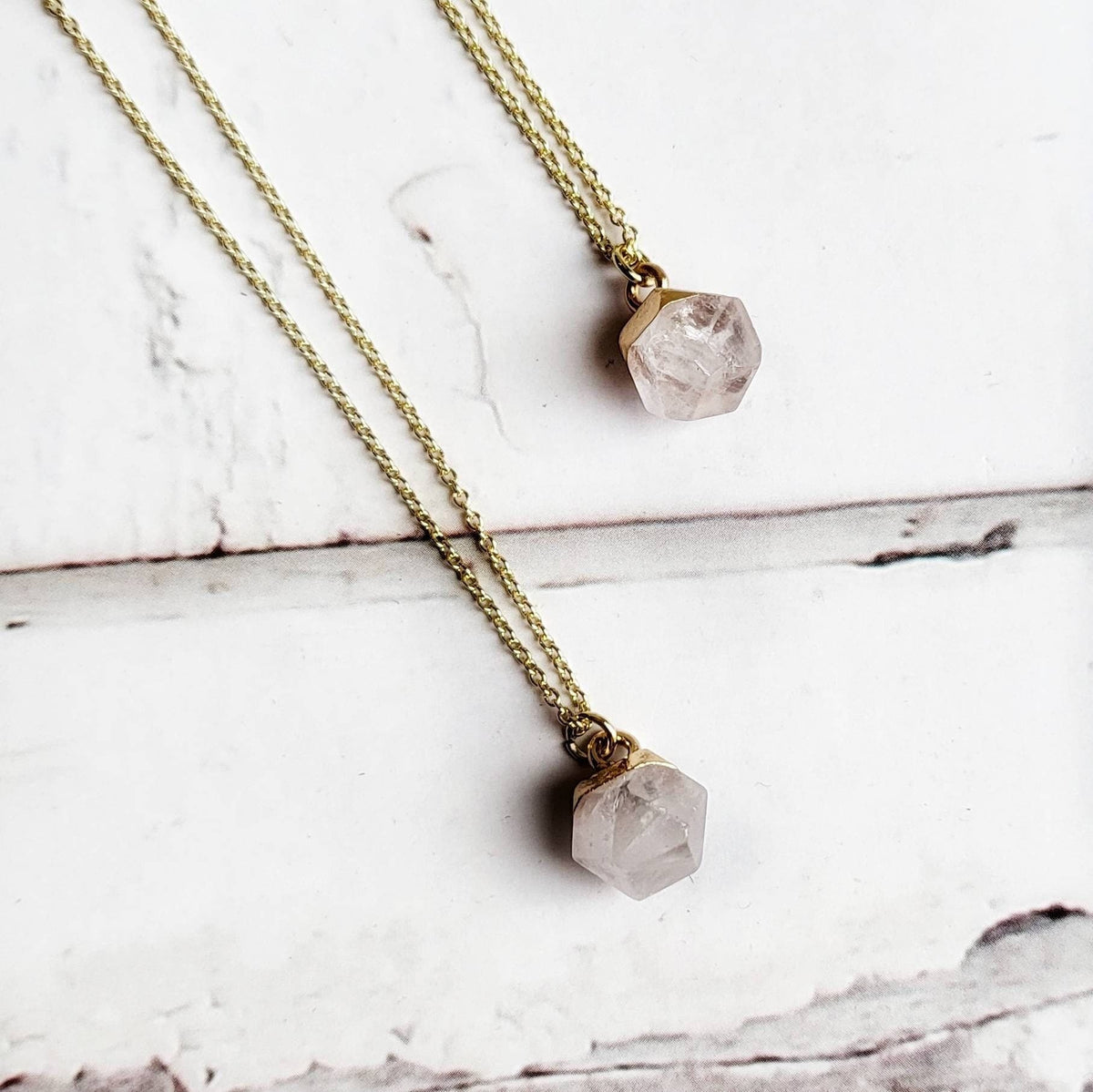 CLEAR QUARTZ | 14K Gold Dainty Gemstone Necklace | Crystal for Clarity, Harmony, Amplification | Delicate, Minimalist Manifestation Necklace