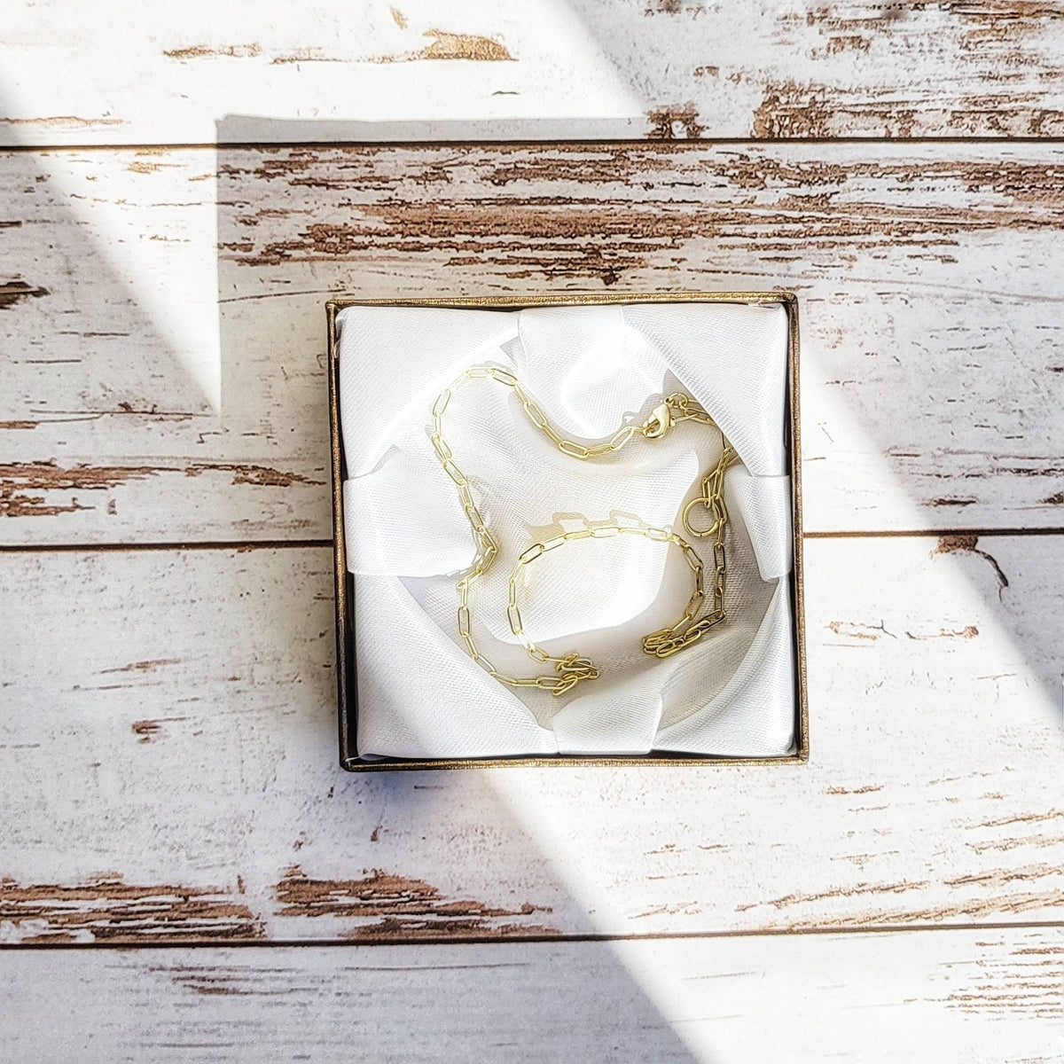 SACRED| 14K Gold Delicate Paper Clip Chain Necklace |  Gold Stacking Layered Chain Choker | Adjustable Minimalist Collar Choker for Women