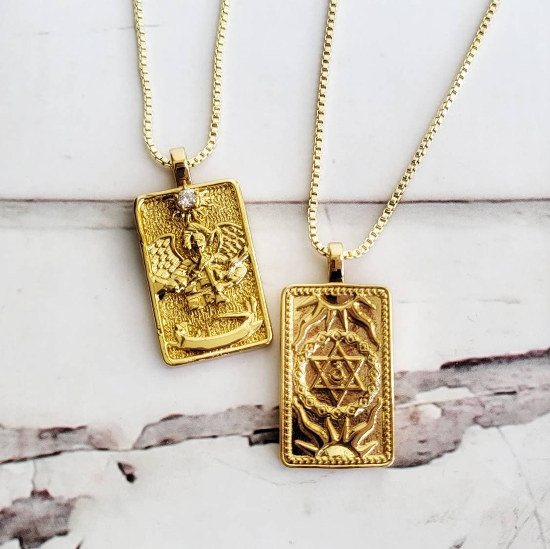 JUDGEMENT Tarot Card Necklace | 14K Gold Pendant Necklace | Delicate Minimalist Intention Celestial Necklace| Astrology Jewelry | Tarot Gift