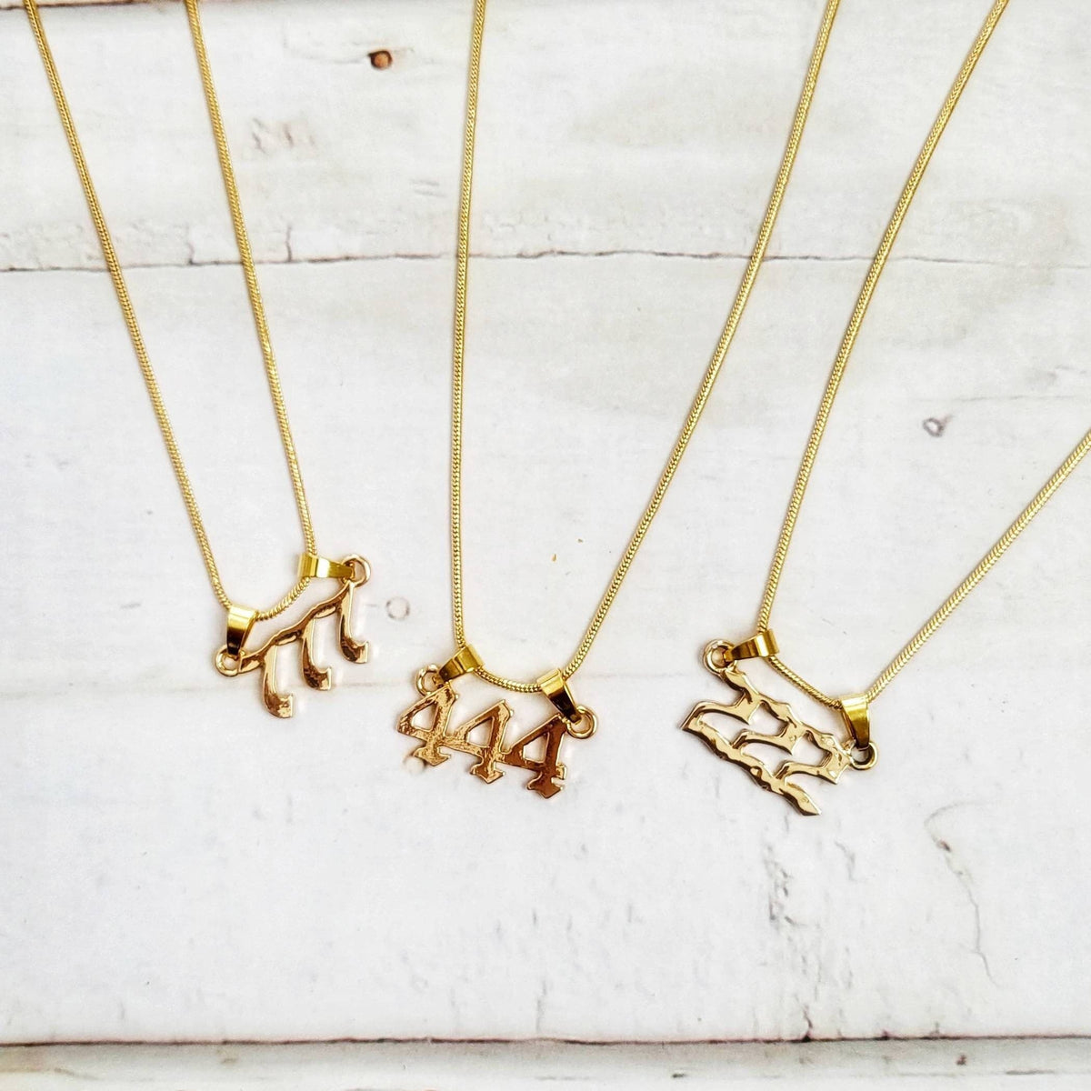 SYNCHRONICITY | Angel Number Necklace | Gold 111, 222, 333, 444, 555, 666, 777, 888, 999 Jewelry | Metaphysical Lucky Numerology Gift |