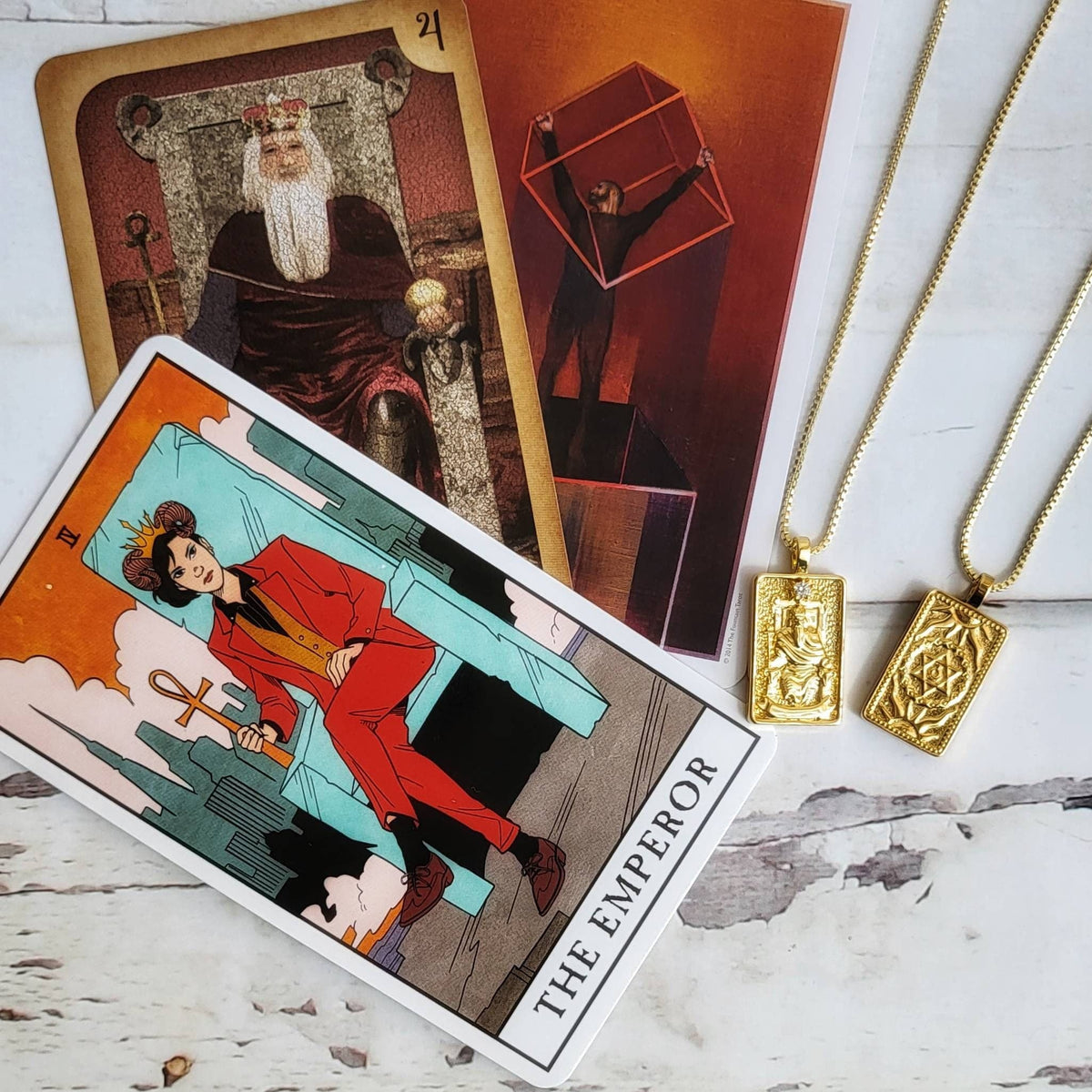 THE EMPEROR Tarot Card Necklace | 14K Gold Pendant Necklace | Delicate Minimalist Intention Celestial Necklace | Aries Astrology Jewelry