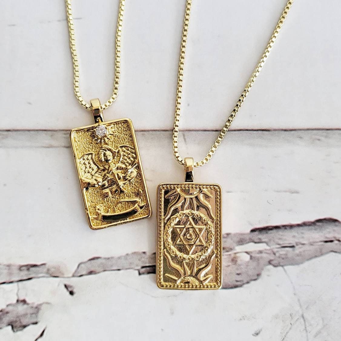 JUDGEMENT Tarot Card Necklace | 14K Gold Pendant Necklace | Delicate Minimalist Intention Celestial Necklace| Astrology Jewelry | Tarot Gift