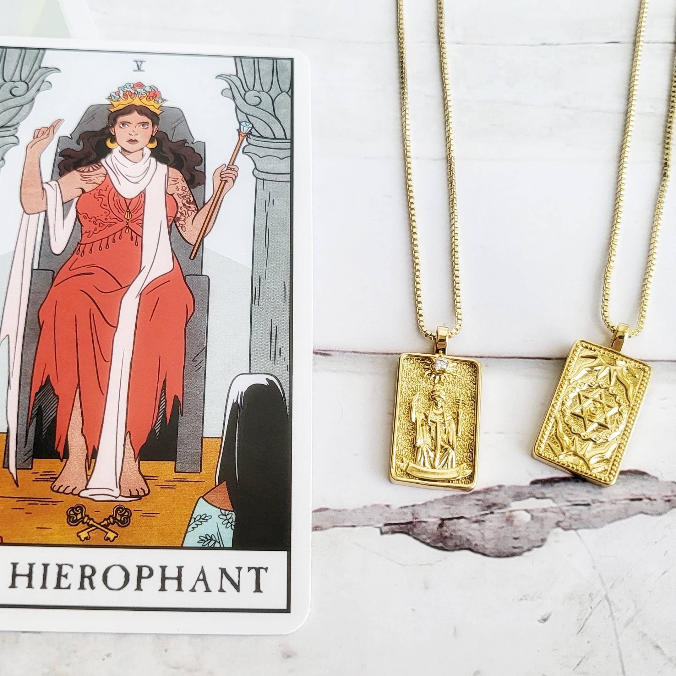 Tarot Card Necklace | Gold Mystic Jewelry – LibertyLove.com