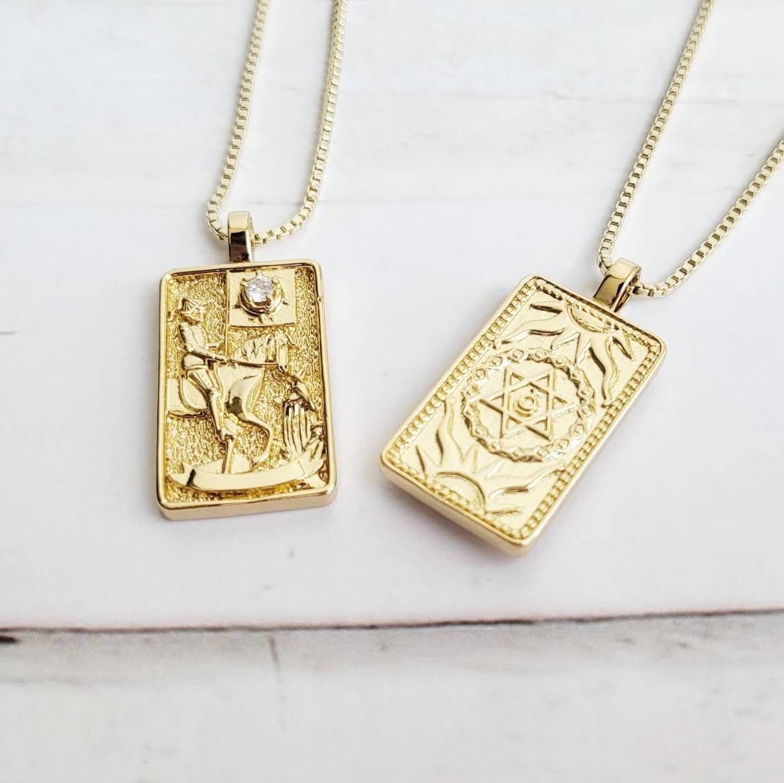 THE DEATH Tarot Card Deck Necklace | 14K Gold Pendant Necklace| Delicate Minimalist Intention Celestial Necklace | Scorpio Astrology Jewelry