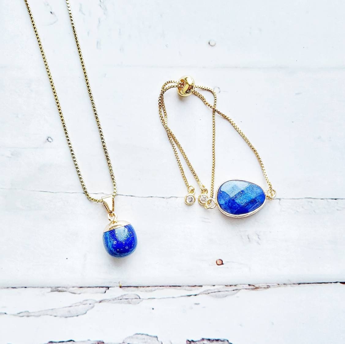 LAPIS LAZULI | 14k Gold Tennis Bracelet | Throat Chakra Healing Crystal Jewelry | Minimalist Gemstone Anxiety Bracelet | Spiritual Jewelry