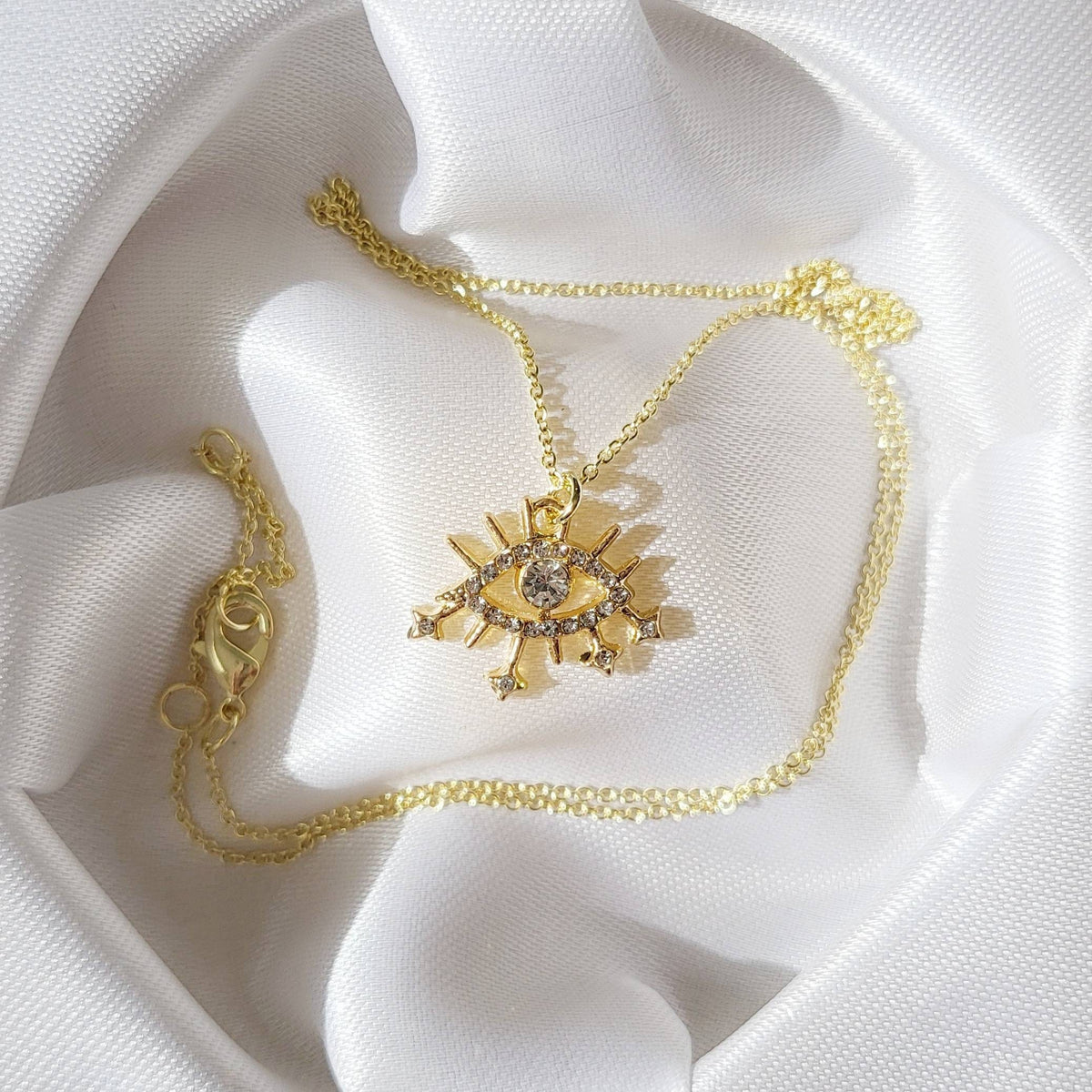 EVIL EYE 14K Gold Necklace | Minimalist Evil Eye Jewelry for Protection &amp; Blessings | Spiritual Gift for Empaths | Mal de Ojo Necklaces