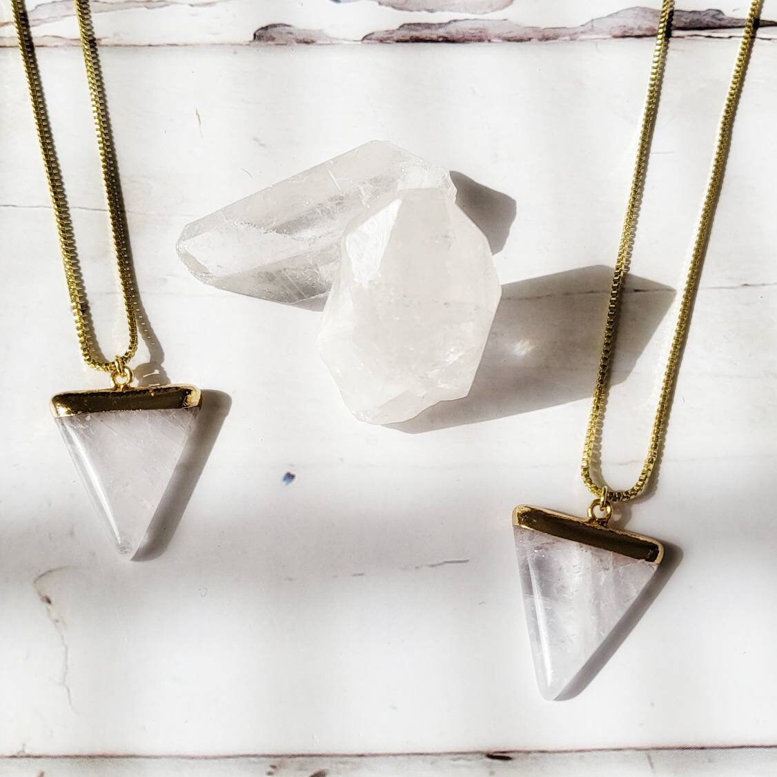 RAW CLEAR QUARTZ | 14K Gold Crystal Necklace | Manifesting Gemstones | Metaphysical Whimsical Gifts | Minimalist Boho Spiritual Jewelry