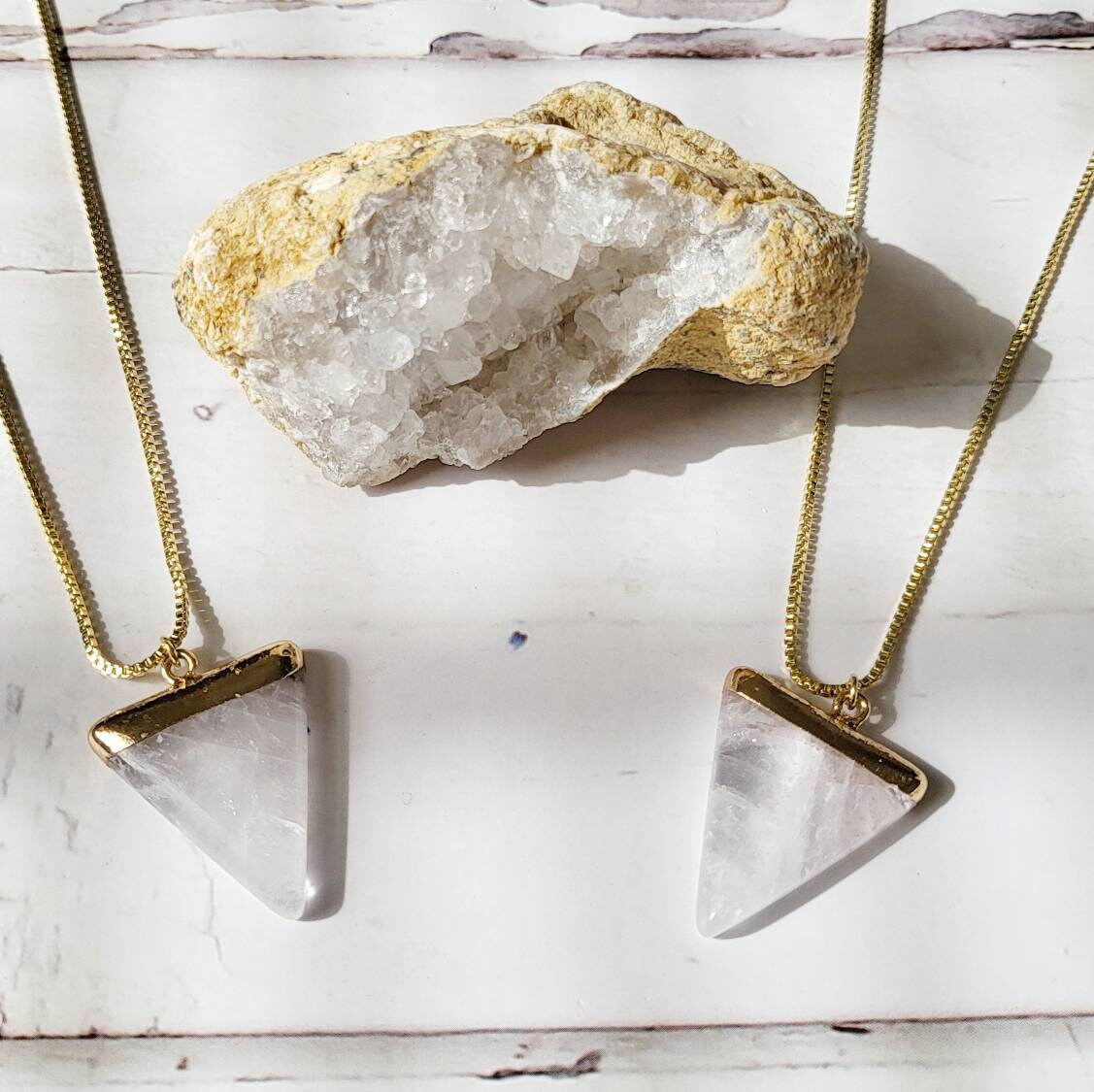 RAW CLEAR QUARTZ | 14K Gold Crystal Necklace | Manifesting Gemstones | Metaphysical Whimsical Gifts | Minimalist Boho Spiritual Jewelry