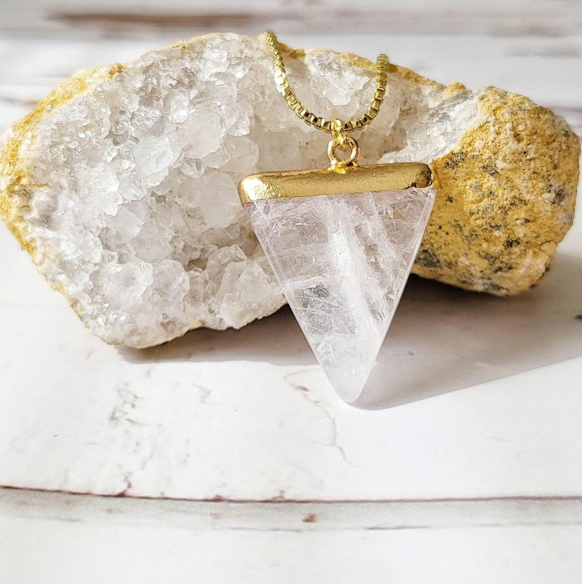 RAW CLEAR QUARTZ | 14K Gold Crystal Necklace | Manifesting Gemstones | Metaphysical Whimsical Gifts | Minimalist Boho Spiritual Jewelry