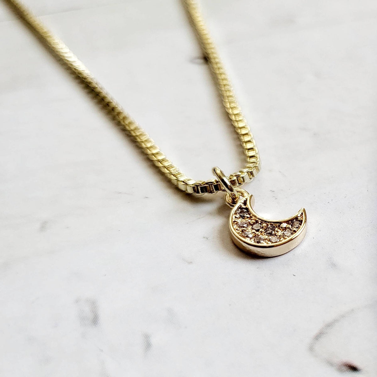 LUNA | 14K Gold Delicate Moon Necklace | Celestial Crescent Moon Jewelry | Minimalist, Dainty Necklace | Tiny Moon Phase Pendant Jewelry