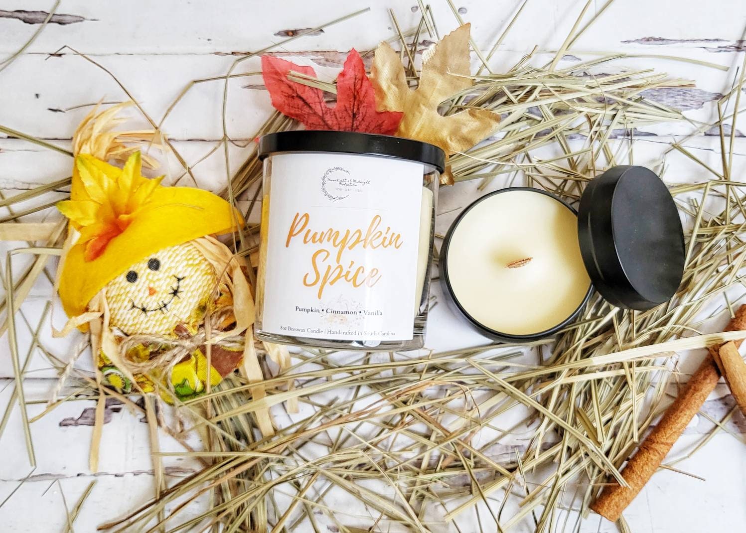 PUMPKIN SPICE | Handmade Wood Wick Beeswax Candle | Aromatherapy Candles | Tumbler Jar Candle | Sweet Scented Fall Candles | New Home Gifts