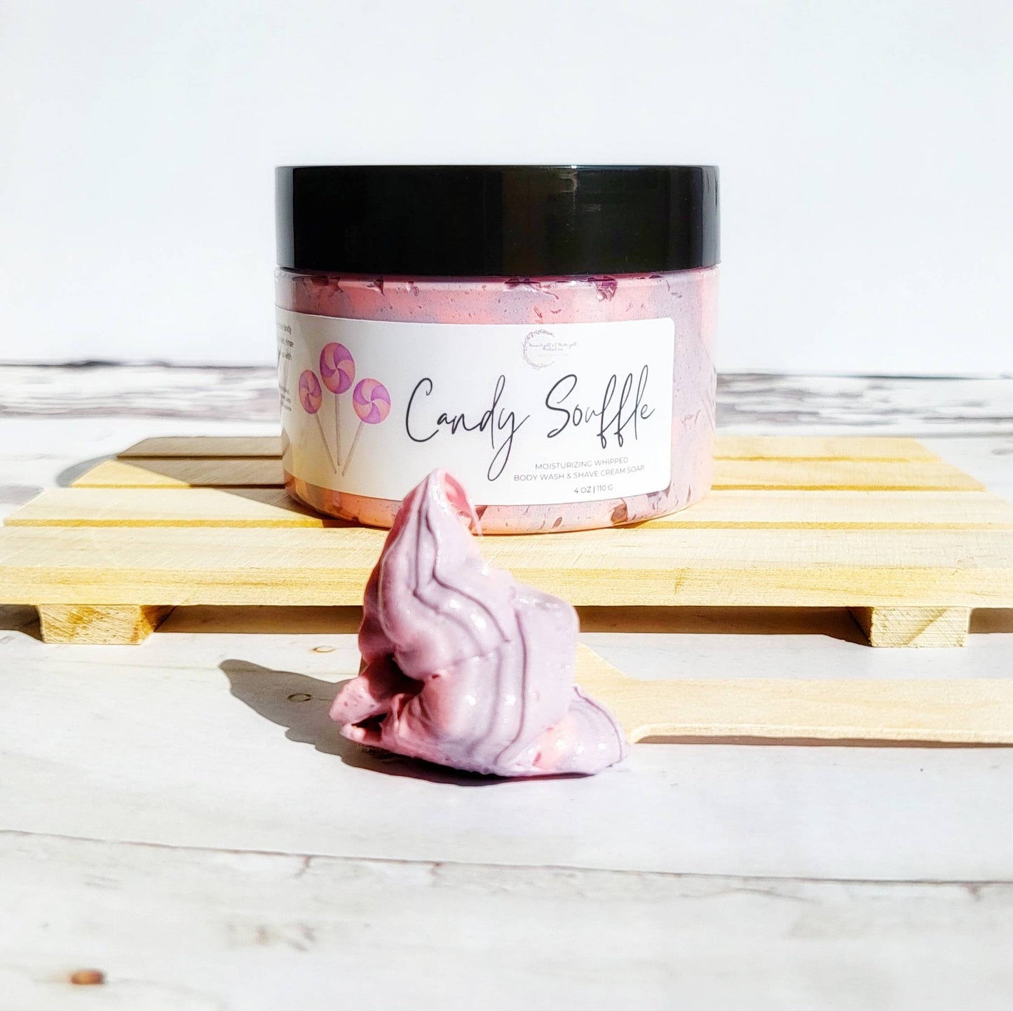 CANDY SOUFFLE | Fluffy Whipped Soap | Pink Body Frosting | Self-Care Spa Gift for Her | Handmade Bath Soap, Body Wash, Shaving Cream Soap