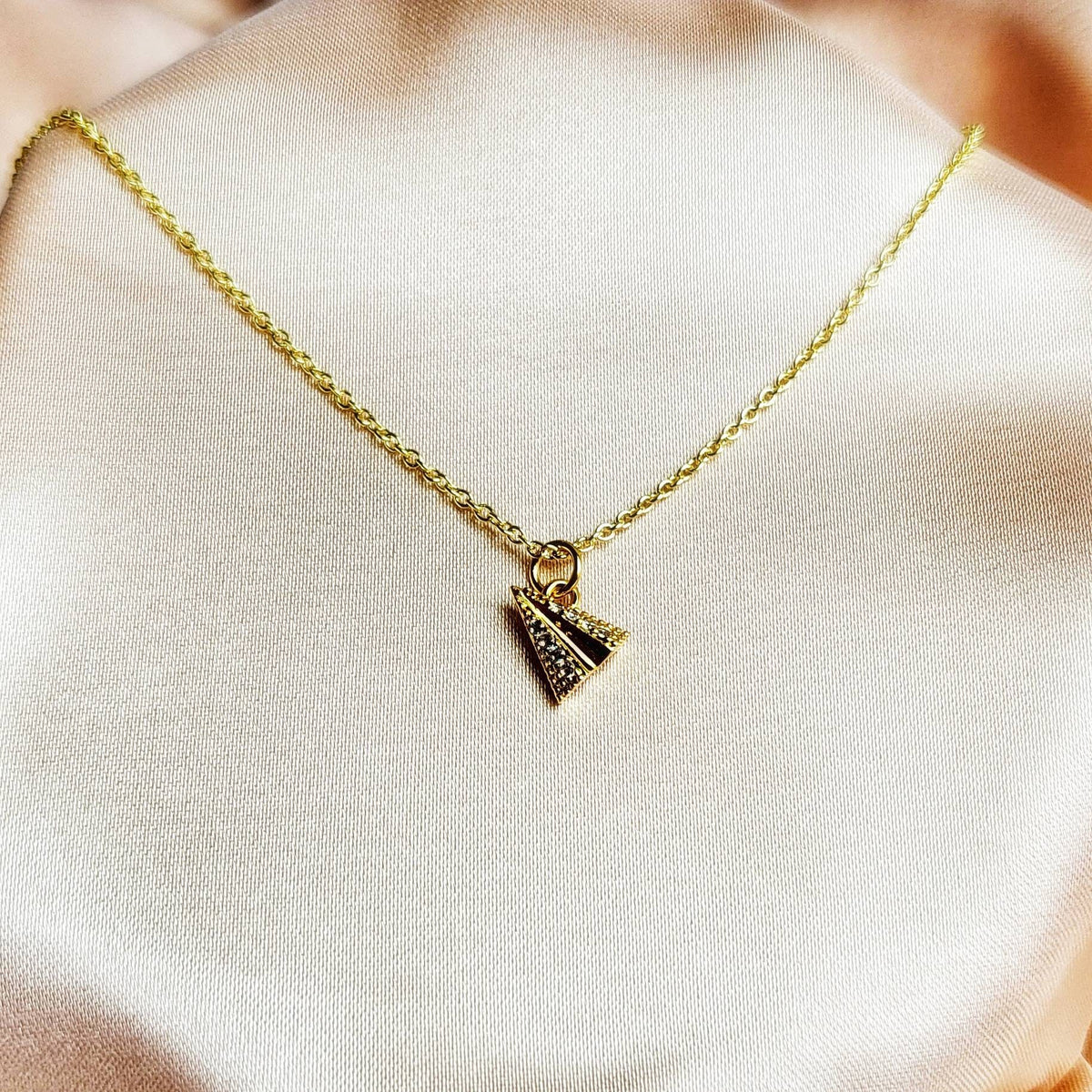 TAKE FLIGHT | 14K Gold Paper Airplane Necklace | Wanderlust Traveler Jewelry | Delicate, Minimalist Plane Necklaces | Adventure Time Gift