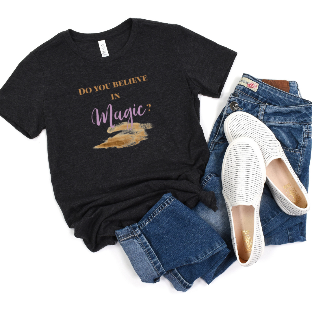 Do You Believe in Magic? | Witchy Bruja Aesthetic Fitted Tee | Boho Vibes Shirt | Magic Lover T-Shirt | Gift for Her