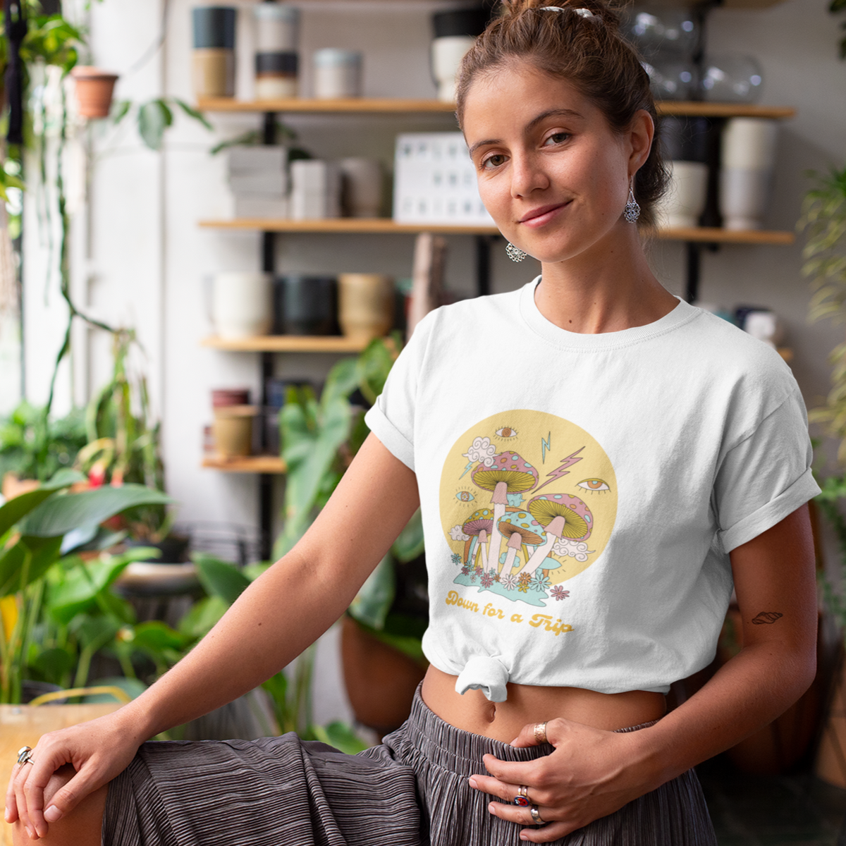 Down For a Trip | Celestial Mushrooms Graphic Tee