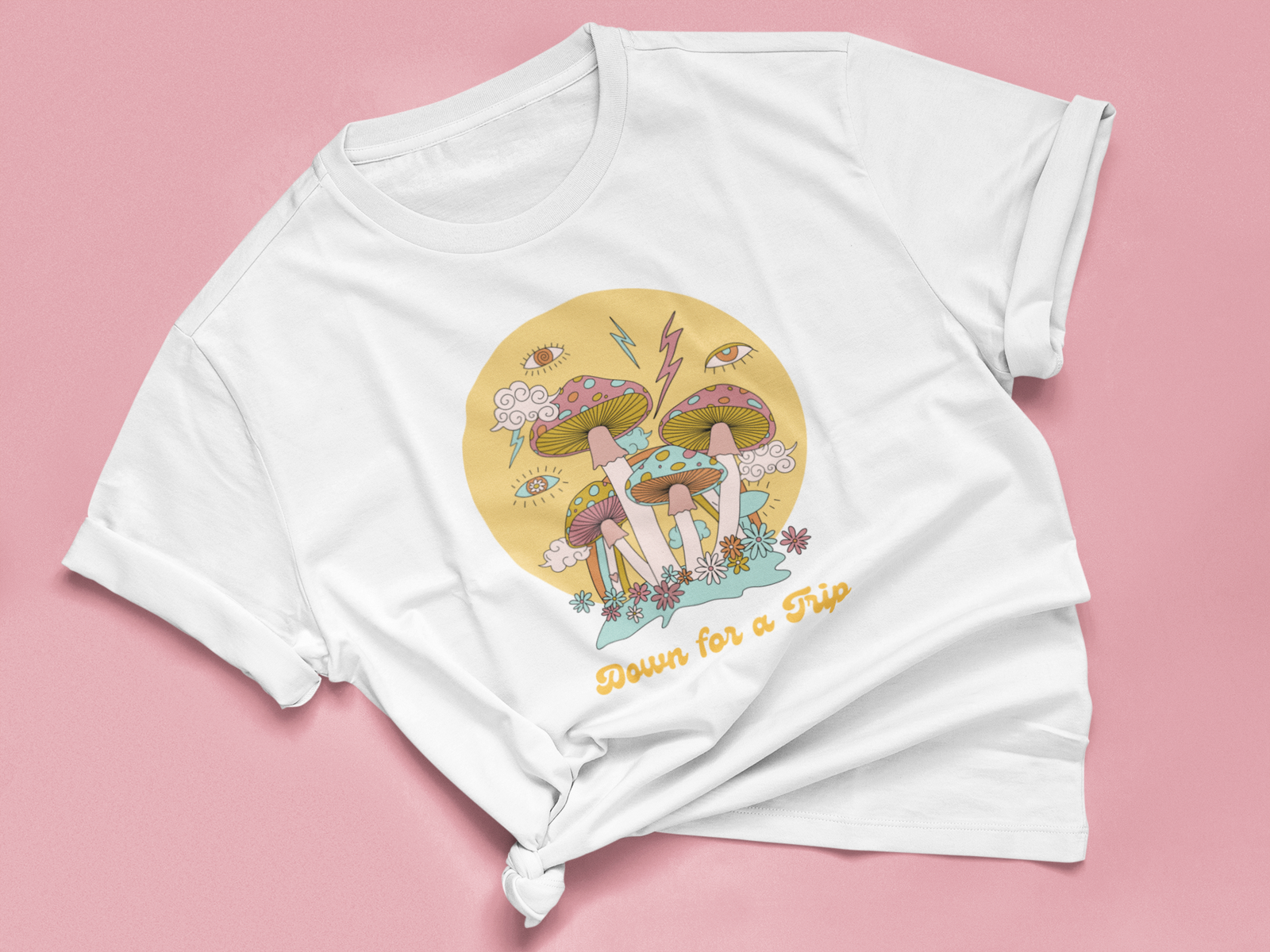 Down For a Trip | Celestial Mushrooms Graphic Tee