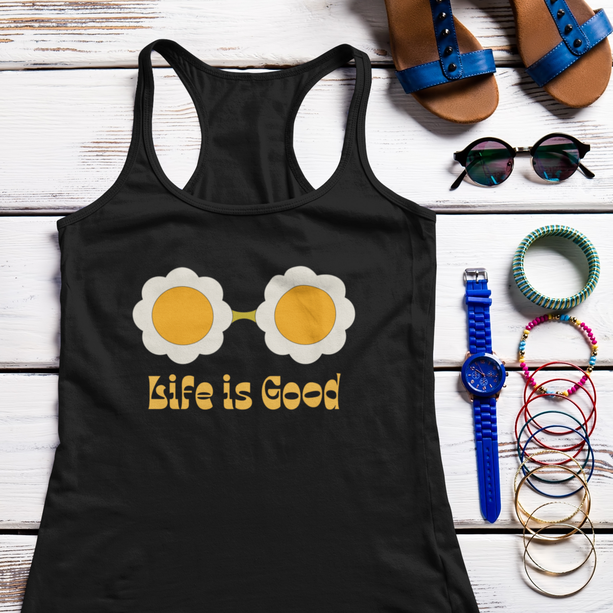 LIFE IS GOOD | Retro 70&#39;s Hippie Tank Top