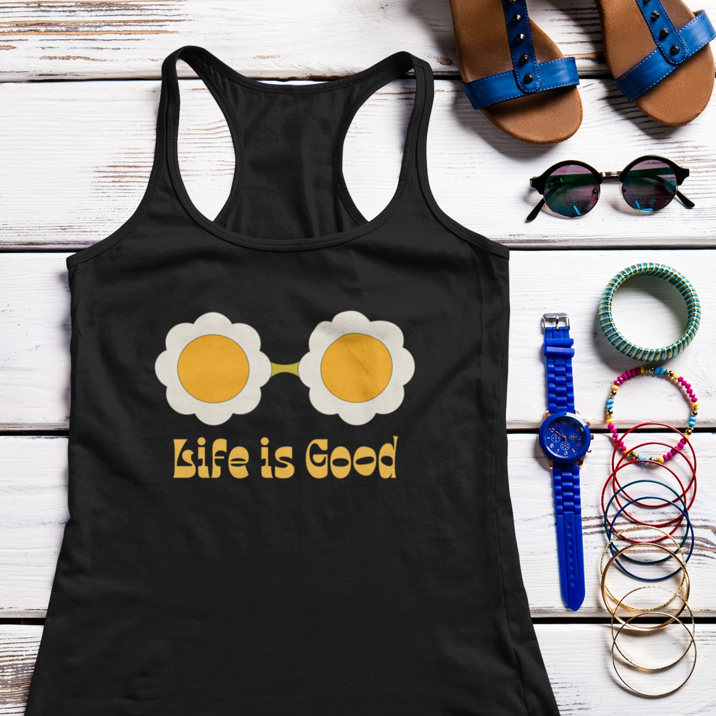LIFE IS GOOD | Retro 70's Hippie Tank Top