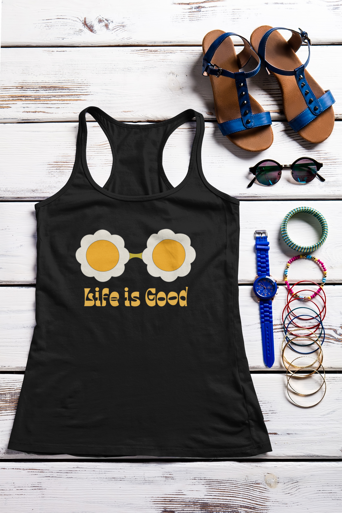 LIFE IS GOOD | Retro 70&#39;s Hippie Tank Top