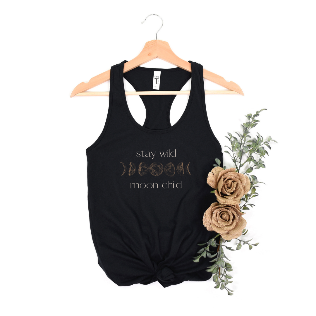 Stay Wild, Moon Child | Women&#39;s Racerback Tank Top