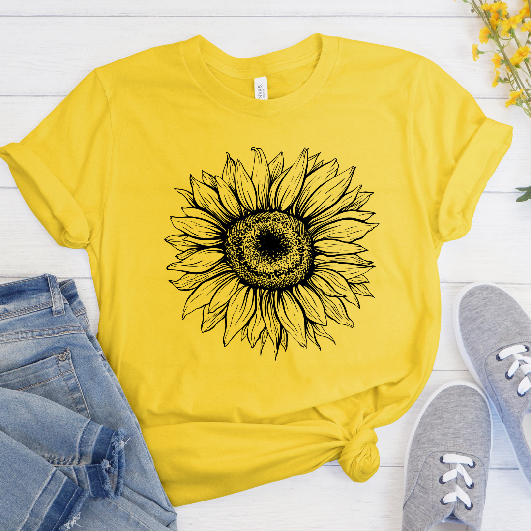 SUNFLOWER | Floral Shirt for Women | Fitted Spiritual Tee